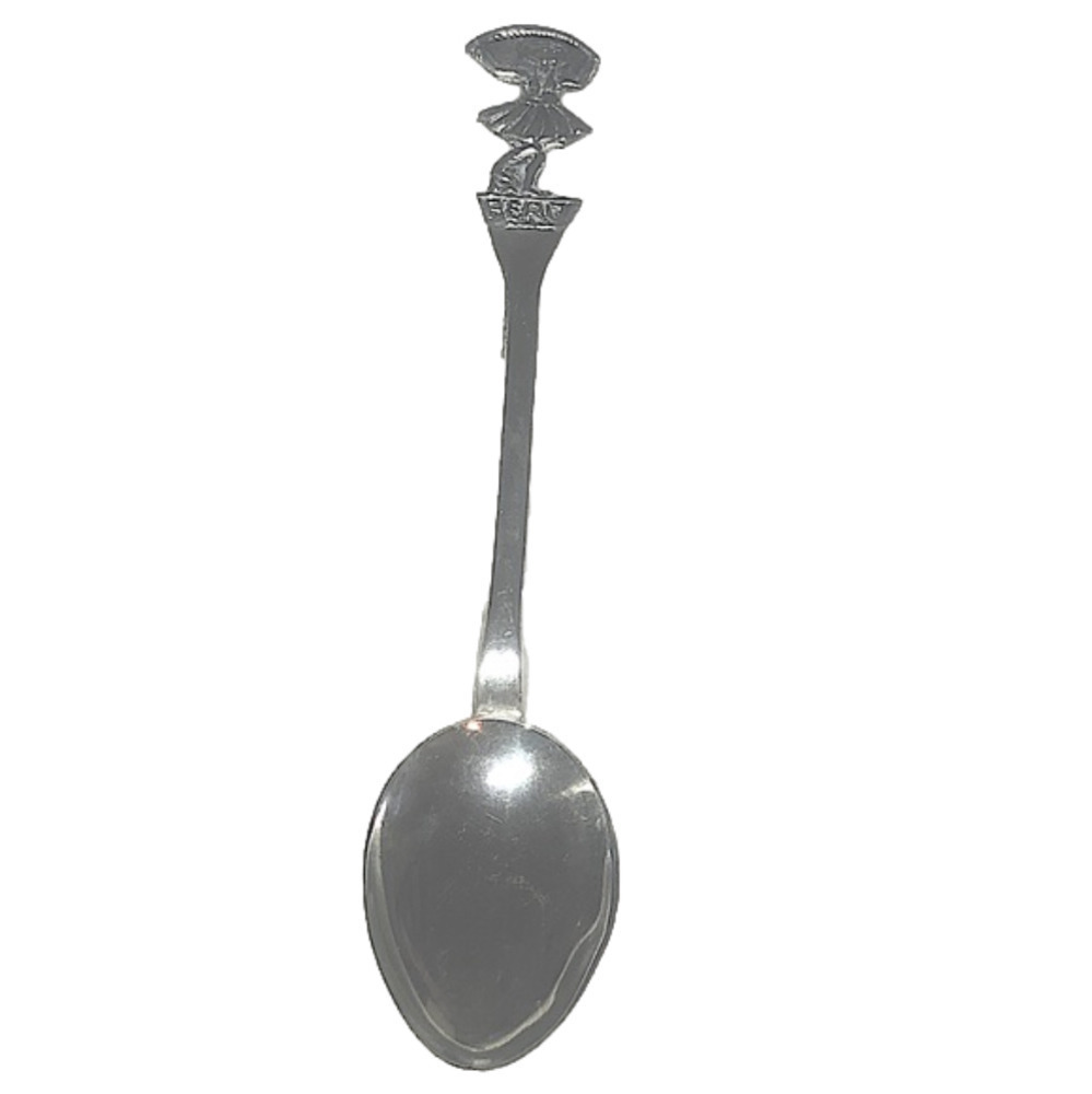 Vtg Sterling Silver Peru Dancing Lady Souvenier Spoon 3.9”